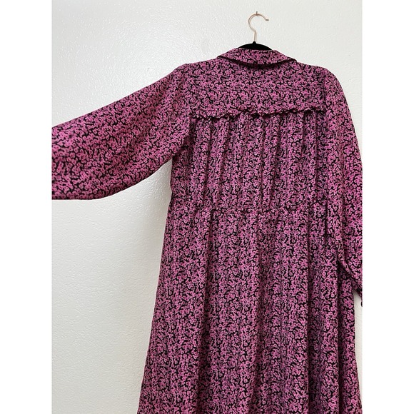 SELECTED FEMME Pink Floral Ruffles Boho Luxury Scandinavian 34 US 6 Eco Friendly - Picture 11 of 16